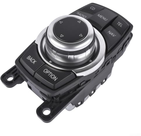 MeevrgR iDrive 65829206444 Multi-Media Knopfschalter für BMW 7er F01 F02 F03 F04 5er F10 F11 F07 X3 F25 schwarz Kunststoff