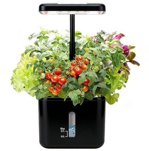 Fesatccoz Hydroponics Growing System with LED Grow Light, 3 Light Intensities and Auto Timer, Smart Garden Indoor Herb Garden Kit with Adjustble Height Up to 15 Inches for Home