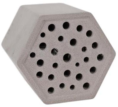 Msioytog Dekorativer Bienen Lebensraum, Gartendekoration mit glatten Nisttunneln, wasserdichtes Bienen Hotel aus Beton, einfach zu verwendender Haus Lebensraum