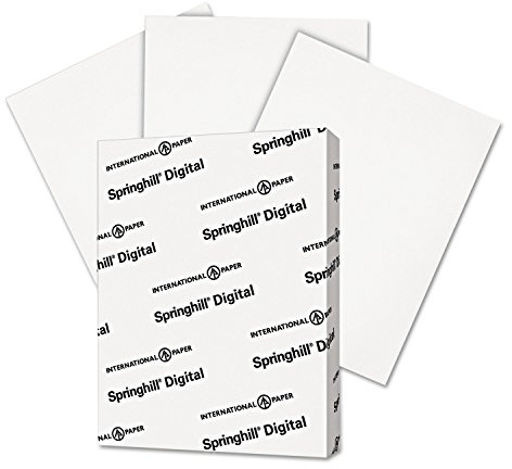 Springhill Weißes 21,6 x 27,9 cm Kartonpapier, 40,8 kg, 163 g/m², 250 Blatt (1 Ries) – hochwertiger leichter Karton, Druckerpapier mit glatter Oberfläche für Grußkarten, Flyer, Scrapbooking – 015101R