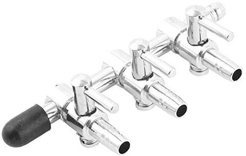 sourcing map 3-Wege-Luftverteiler 1 Stück Für Aquarium Edelstahl | Einzeln Regelbare Auslässe, Nickelbeschichtet, 72mm Länge, 3.1mm Durchmesser, 33,4g, Für Hochleistungsluftpumpen