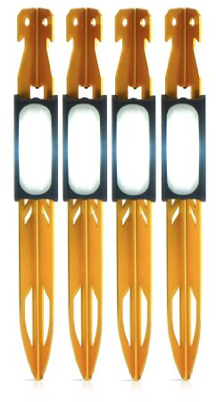 UCO Unisex-Erwachsene Zelthering Mit Led, 4 Stück, gelb, Pack of 4
