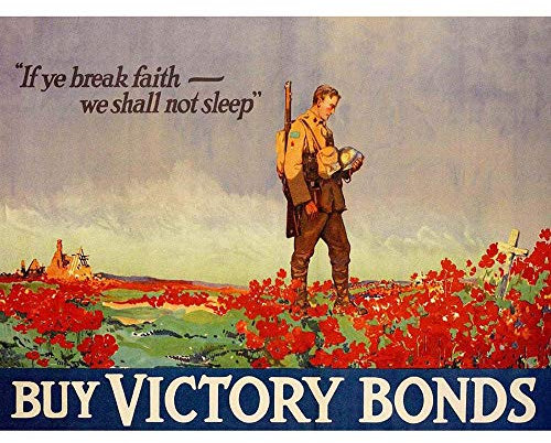 Wee Blue Coo War WWI Canada Victory Bonds Poppy Flanders Grave Art Print Poster Wall Decor Kunstdruck Poster Wand-Dekor-12X16 Zoll