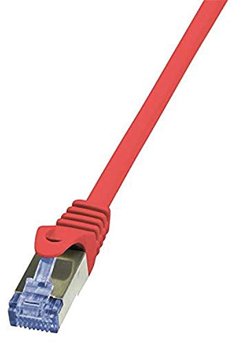 LogiLink CQ3044S Cat.6A 10G S/FTP PIMF PrimeLine Patch Cable, 1.50 Meter Length, Red, Red, 1.50 Meter Length