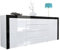 Vladon Sideboard Kommode La Paz, Made in Germany, Korpus in Weiß Hochglanz/Front in Weiß Hochglanz mit Rahmen in Schwarz Hochglanz