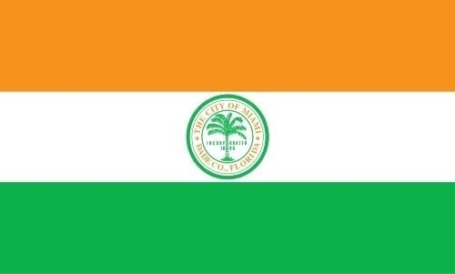 U24 Aufkleber Miami Flagge Fahne 12 x 8 cm Autoaufkleber Sticker