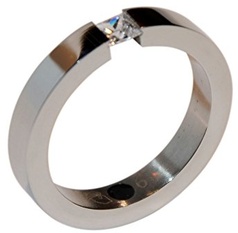 Energetix-4you Magnetschmuck Fashion Design Magnetring mit Swarovski® Solitaire Crystal 018 poliert mattiert Gr. 16 bis 21 im Schmucksäckchen (53 (16.9))