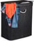 Relaxdays Panier à linge couvercle 2 compartiments corbeille bambou coffre à linge 72 litres, noir