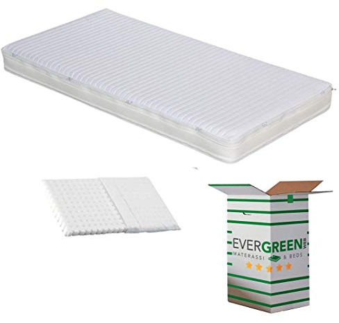 EVERGREENWEB Kinderbett Matratze 70 x 160 cm Höhe 12 cm + 1 Kissen KOSTENLOS Anti-Erstickung aus Baumwoll, Herausnehmbarer Bezug, 6 cm AIR Space Atmungsaktiv | NEMO