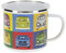 BRISA VW Collection - Volkswagen Large Enamel Coffee-Tea Mug Cup for Camping & Outdoor T1 T2 T3 Bus (500 ml/16.9 fl oz/Multicolor)