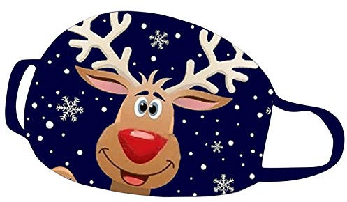 Lulupi Mundschutz Multifunktionstuch Weihnachten Waschbar Maske Lustig Weihnachtsmotiv Mund und Nasenschutz Baumwolle Rentier Elch Motiv Mundbedeckung Weihnachts Halstuch Schals für Herren Damen