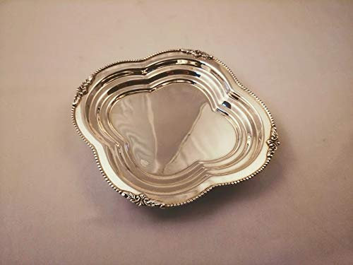 Generico 1321/033 Ciotola/Piattino Quadrifoglio in Sheffield con piedini (Argento, Rame)