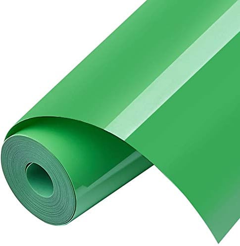 HTV Iron on Vinyl 12inch x10 Feet Roll for Silhouette and Cricut Easy to Cut & Weed Iron on Heat Transfer Vinyl DIY Heat Press Design for T-Shirts White (Green)
