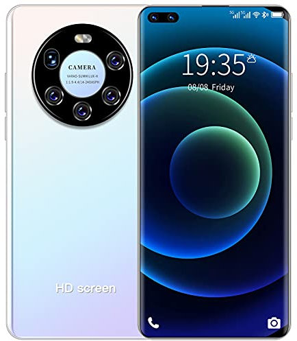 8GB + 128 GB Smart Phone Incorporado Todo en uno de 7,2 Pulgadas Pantalla Perforada,Blanco