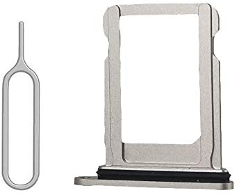 SIM-Karten-Halter Slot mit Gummi wasserdichte Dichtung Ersatz inkl. offenem Auswurfstift für iPhone 12 Mini (Silber)