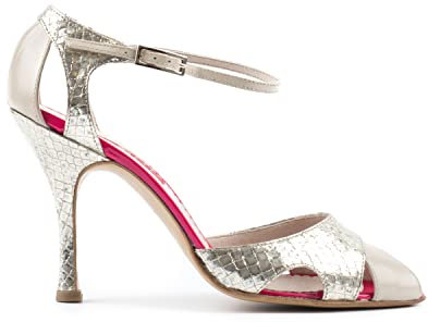 PAOUL - Corridita | Scarpe da Ballo Spuntato Donna col Tacco 689_90/3 Capretto Piper e Vernice Fucsia, Tango Argentino e Ballo Sociale (Numeric_34_Point_5)