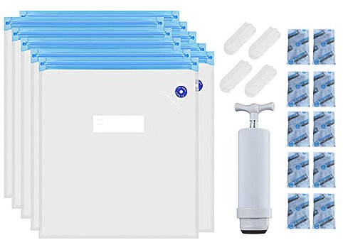 3D-Drucker-Filament, feuchtigkeitsbeständige Aufbewahrungstasche, Handabsaugpumpe, wiederverwendbare, vakuumversiegelte Beutel, 10xKompressionstrocknerbeutel, 4xVerschlussklammer, 10xTrockenmittel