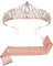 SAVITA Mom to Be Deko, Mom to Be Krone Mommy to Be Schärpe Mother to Be Baby Shower Mum to Be Tiara Mommy to Be Sash Und Tiara Set für Jungen und Mädchen (Roségold)