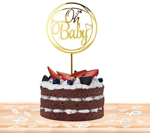 FAMIDIQGO Oh Baby Kuchen Topper Kuchenstecker Kuchendeko Tortendeko für Baby Shower Baby Geburt Babyparty Gender Reveal Partydeko