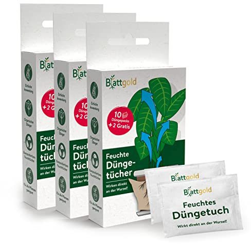 Blattgold feuchte Düngetücher 36er-Set | Kompostierbare Feuchttücher, organischer Dünger | Universaldünger [Pflanzendünger]