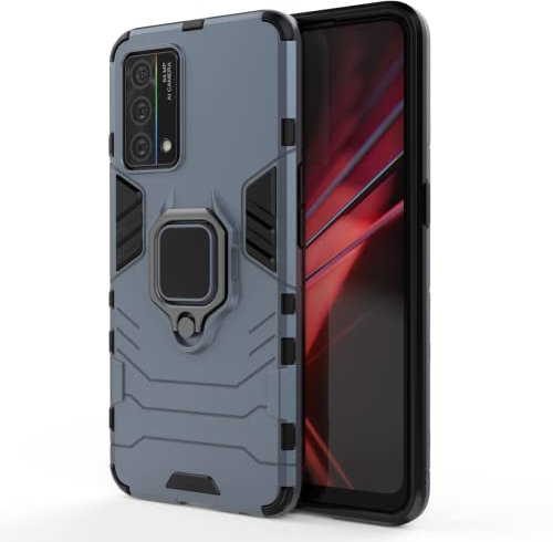 HONLEN Coque Compatible avec Realme GT Master Edition Étui, (6.43 inches) Case de 360° Rotatif Ring Stand Armor Protection Bleu