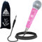 RB58 Pink Wired Microphone with 3.5M XLR Cable Connect Singing Machine Karaoke DJ Mixer Speaker System for Adult and Kids, Cardioid Dynamic Vocal Mic Bling Rhinestones Handle and Grille Band with Bag
