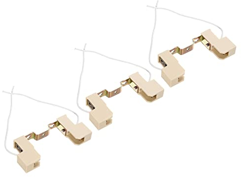 PATIKIL 78mm R7S Zócalo, 3 Paquete Cerámica Lámpara Soporte Halógeno Zócalo Bombilla Base Convertidor Conector Doble Terminado con Cable Alambre, Multicolor Blanco