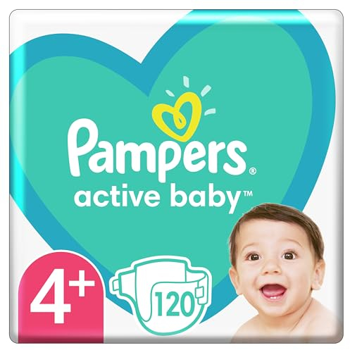 Pampers (Alte Version), Windeln Größe 4+ (10-15kg), Active Baby Windeln, 120 Stück