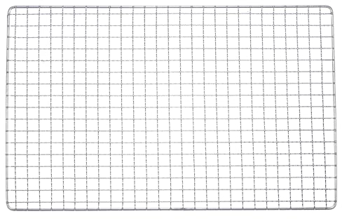 sourcing map Square BBQ Grill Net 17.3x11.6 Stainless Steel Cross Wire Barbecue Mesh Mat for Baking Smoking Charcoal Grilling Roasting