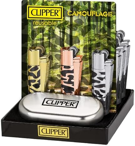 Weedness 1 x Clipper Feuerzeug Camouflage Spezial Edition - Limited Clipper Gas Feuerzeug Bong Feuerzeug Pfeifen Feuerzeug Einweg Pfeife