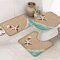 Set 3 Teilig Badvorleger Ocean Coastal Beach Schöne Muscheln Dreamy Sea Waves Langlebige Bade-Matte+Kontur+Wc-Deckelabdeckung Wasserabsorbierend Nicht Beleg Pedestal Und Badvorleger Set