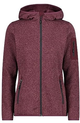 CMP - Giacca Donna Cappuccio Fisso, Burgundy-Antracite, XS