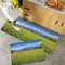 Küchenteppich Teppich Läufer Küchenläufer 2 Stück rutschfest,Natur, Foto von Alpen mit frischen Wiesen und blühenden Blumen Snowy Mountain Nature Home,, Waschbar für Flur Küche 40 x 100 cm+40 x 60 cm