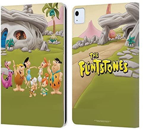 Head Case Designs Licenciado Oficialmente The Flintstones Stone House Characters Carcasa de Cuero Tipo Libro Compatible con Apple iPad Air 2020/2022