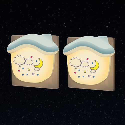 Luz de Noche Niños Enchufe Lámpara Nocturna Infantil con Sensor de Luz Quitamiedos Habitacion Bebe Regalo Recién Nacido Niño 1 Años