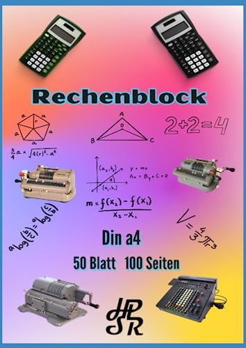 Rechenblock: Rechenblock & Rechenheft Din a4 50 Blatt 100 Seiten