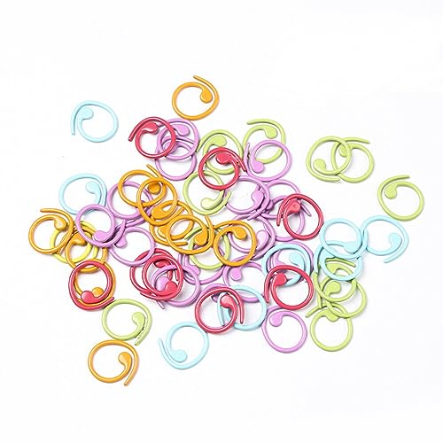 30 Stück Stricken Häkeln Marker Farbe Gemischt Stichmarkierer Ring Strickwerkzeuge Häkeln Verriegelung Nähzubehör für DIY und Handarbeiten