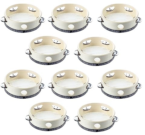 liovitor 10 Stück 15,2 cm Musik-Tamburin Tamborin Trommel Runde Percussion Musikinstrumente Geschenk für KTV Party