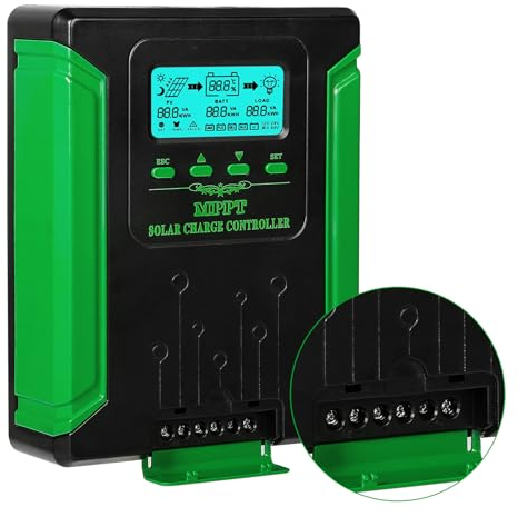 BuyWeek 60A MPPT Laderegler 12/24/36/48V Auto, Solarladeregler LCD-Display Parameter Einstellbares Max PV 160V DC Eingang Solarmodul Laderegler für AGM, Gel und Blei-Säure Lithium Batterien
