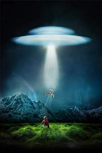 Ufo Alien Flying Saucer Poster Metall Blechschild 30,5 x 20,3 cm Zuhause Küche Schlafzimmer Bar Schild Dekoration Poster Blechschild Halloween Thanksgiving Geschenk