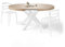 MOBILI FIVER, Mesa Redonda Extensible Emma 120-160 cm en Color Encina con Patas Cruzadas Blancas, para 4-6 Personas, Mesa Extensible de Comedor, Mesa Cocina, Salon, Made In Italy