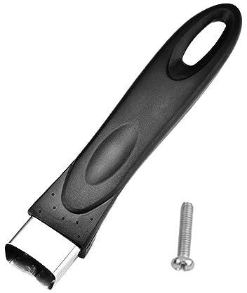 Poignées de casseroles universelles ALEOHALTER, anti-brûlure, ergonomiques, en bakélite et acier inoxydable, noires, 17,3 x 2,8 x 2,5 cm, pour différentes poêles et casseroles