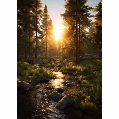 Woplagyreat Diamond Painting Erwachsene Diamant Bilder Dimondpaintin Blumen 5d Landschaft Diamanten Crystal Art Rahmen 70x40 Groß Deko Wohnzimmer Wanddeko Schlafzimmer Pflanzen Aesthetic Ströme