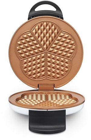 Trisa Waffeleisen Retro Waffles Weiss – 5 Waffeln auf einmal, Antihaftbeschichtung, Retro Design, stufenlose Hitzeregulierung, Bereitschaftsanzeige & handliche Form