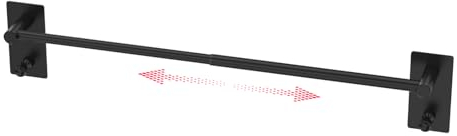 Wandmontage Handtuchhalter SUS304 Edelstahl, Selbstklebend, 2 Haken Handtuchhalter, Verstellbar (40-75 cm), für Bad & Küche, Schwarz