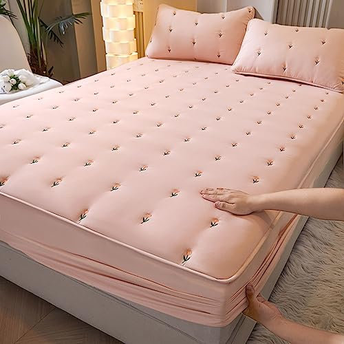 JIN DOUDOU Spannbetttuch Baumwolle 135x200cm+30cm,Baumwolle mit Einem Gummizug - von Premium Qualität/Spannbetttuch Jersey mit Schönen Farben