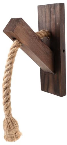 Ciieeo Lámpara De Pared De Madera Con Cuerda Aplique Vintage Para Decoración Interior Estilo Industrial Para Comedor Salón y Escaleras Sin Bombilla