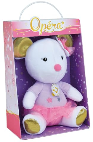 Jemini Opera Plüschmaus, Weiß, mit Musik, +/- 18 cm