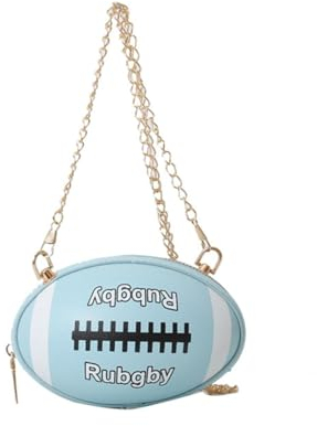 Handtasche für Damen, Rugby-Form, für den Alltag, Clutch, Umhängetasche, Crossbody-Tasche, lustige Tasche, Kuriertasche für Herren, mit Taschen, blau, Einheitsgröße