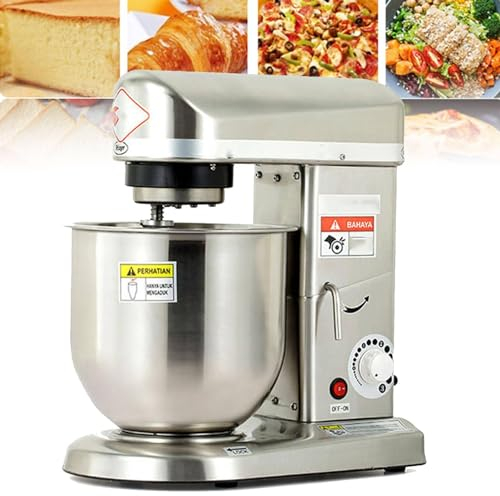 LMYYDES Commercial Stand Mixer Bowl, 500W Heavy Duty Electric Food Mixer with 3 Speeds Adjustable 113/184/341 RPM, Dough Hook Whisk Beater,5L